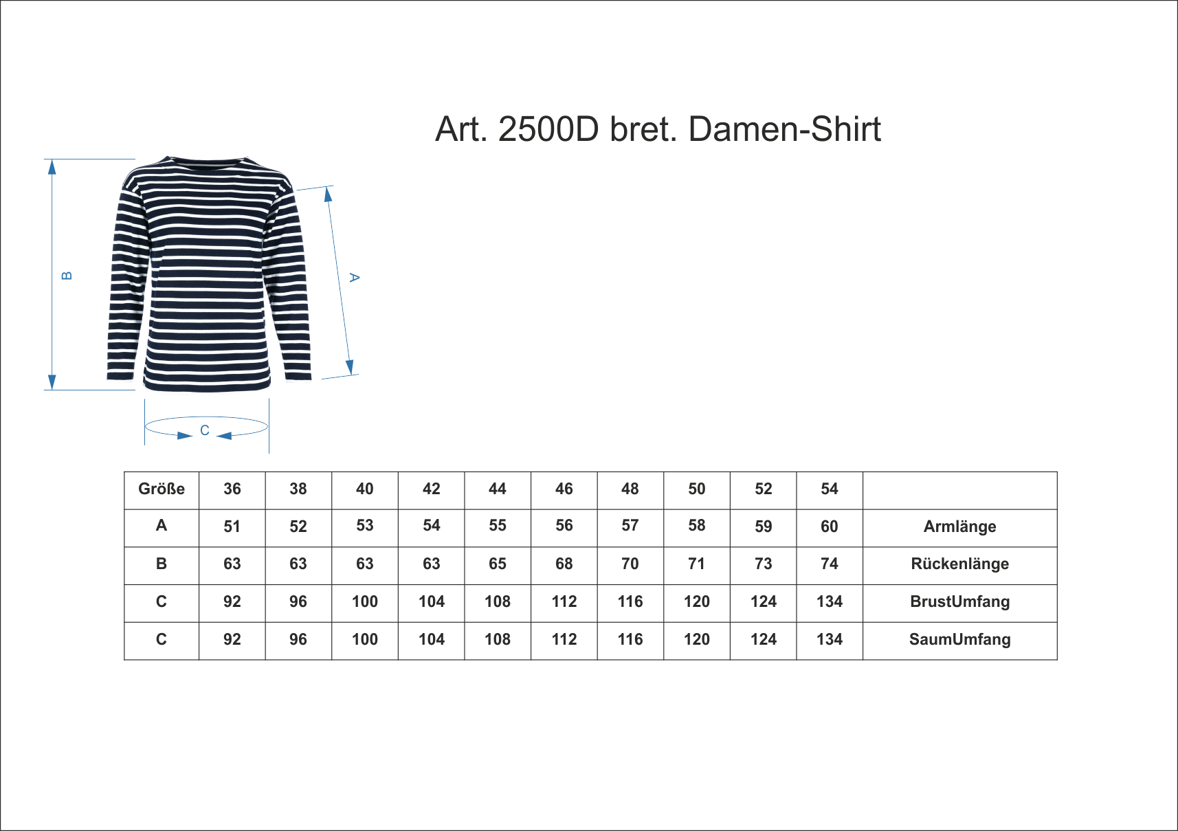 bret. Damen-Shirt