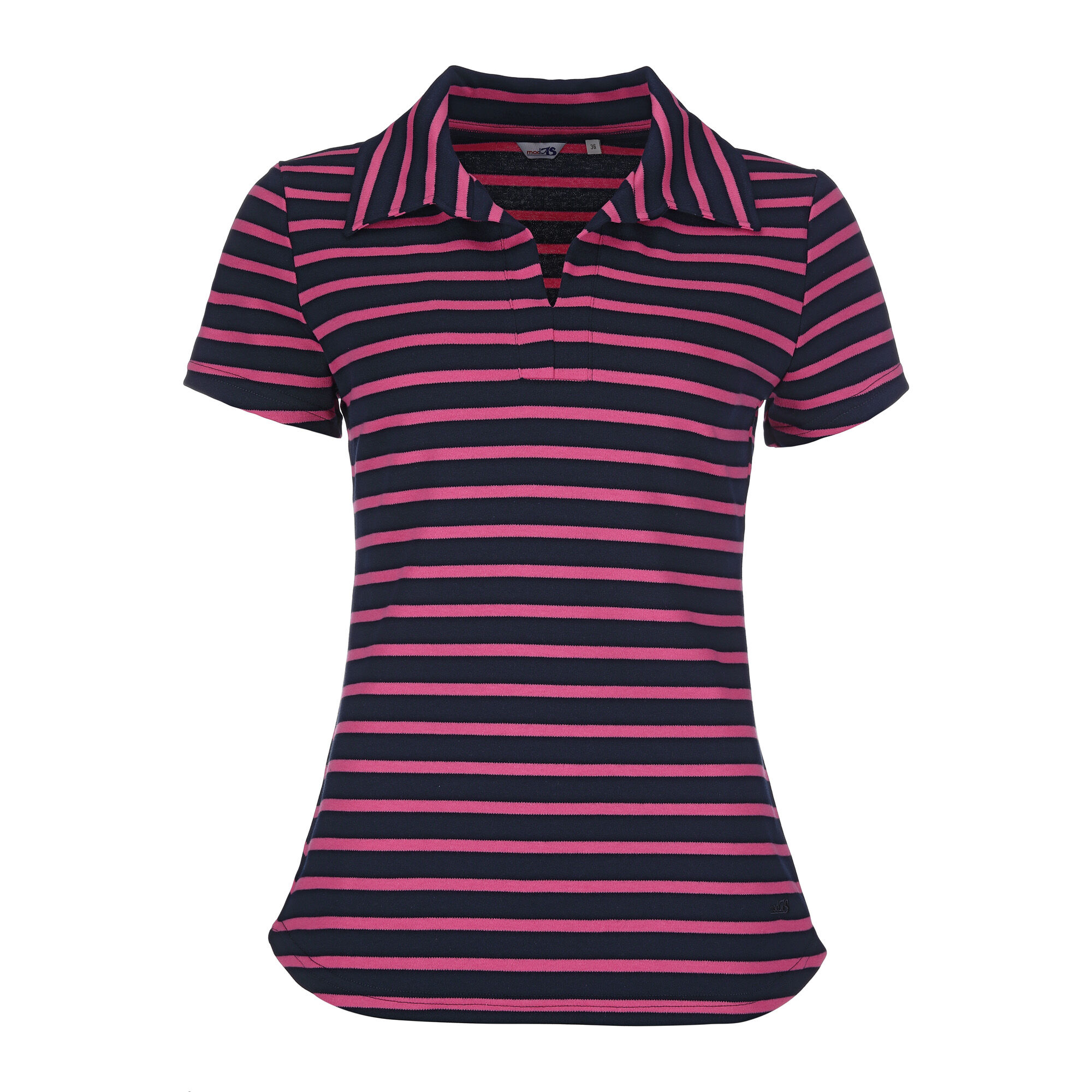 26602-57_blau-magnolia_01 Damen Shirt mit Polokragen Restposten