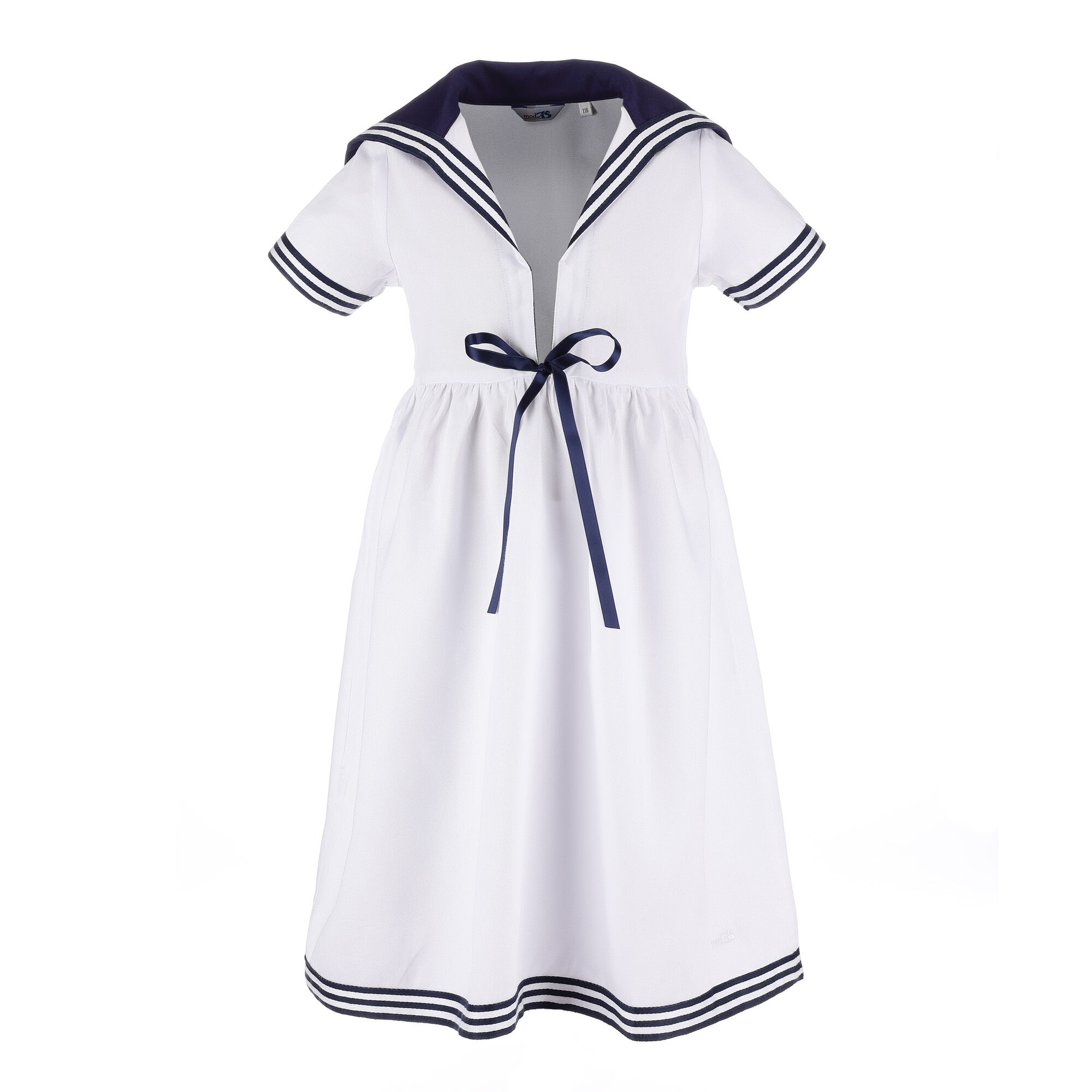 1127-01_weiss_blau_01 Kinder-Matrosenkleid 1/2-Arm