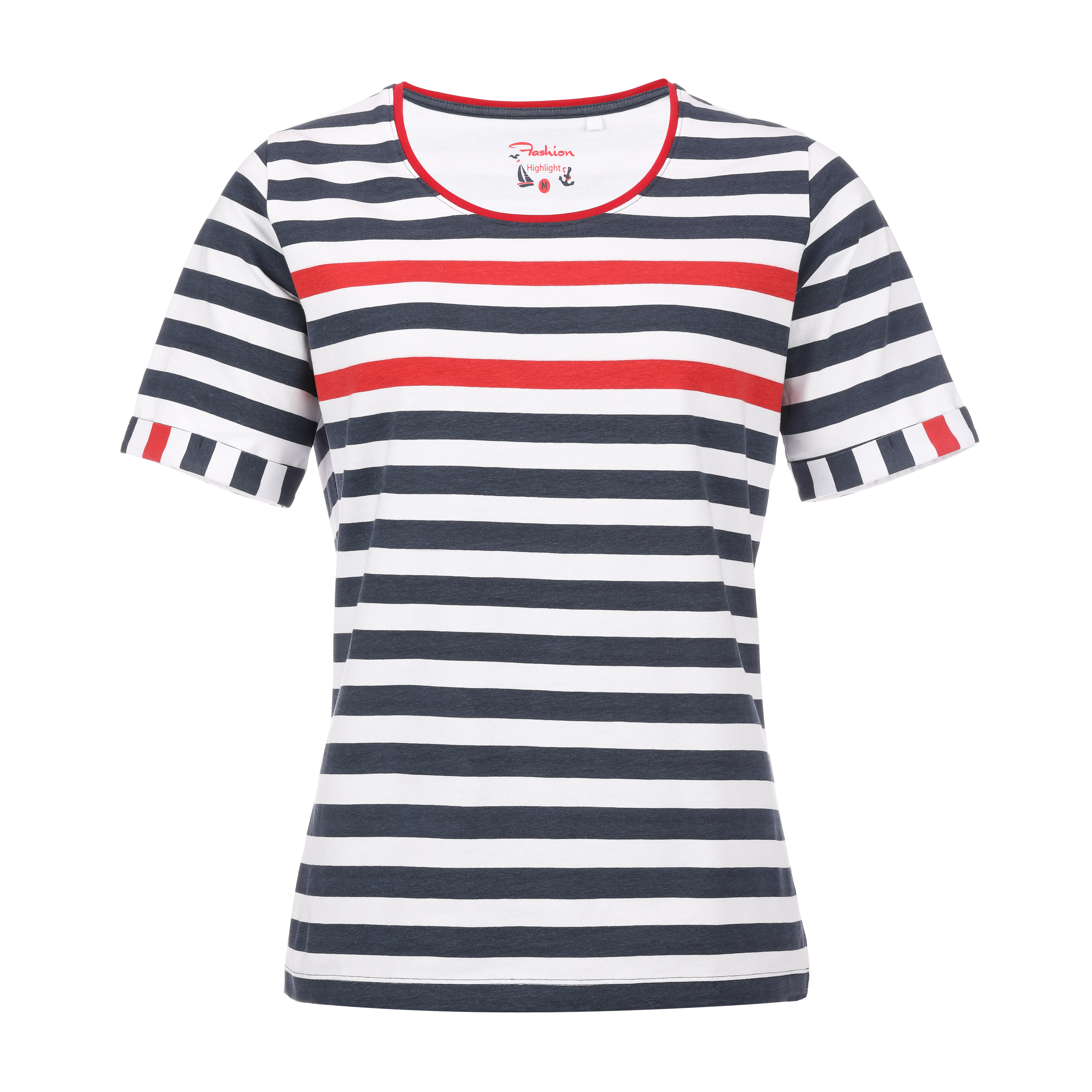 Damen-T-Shirt Blockstreifen Restposten