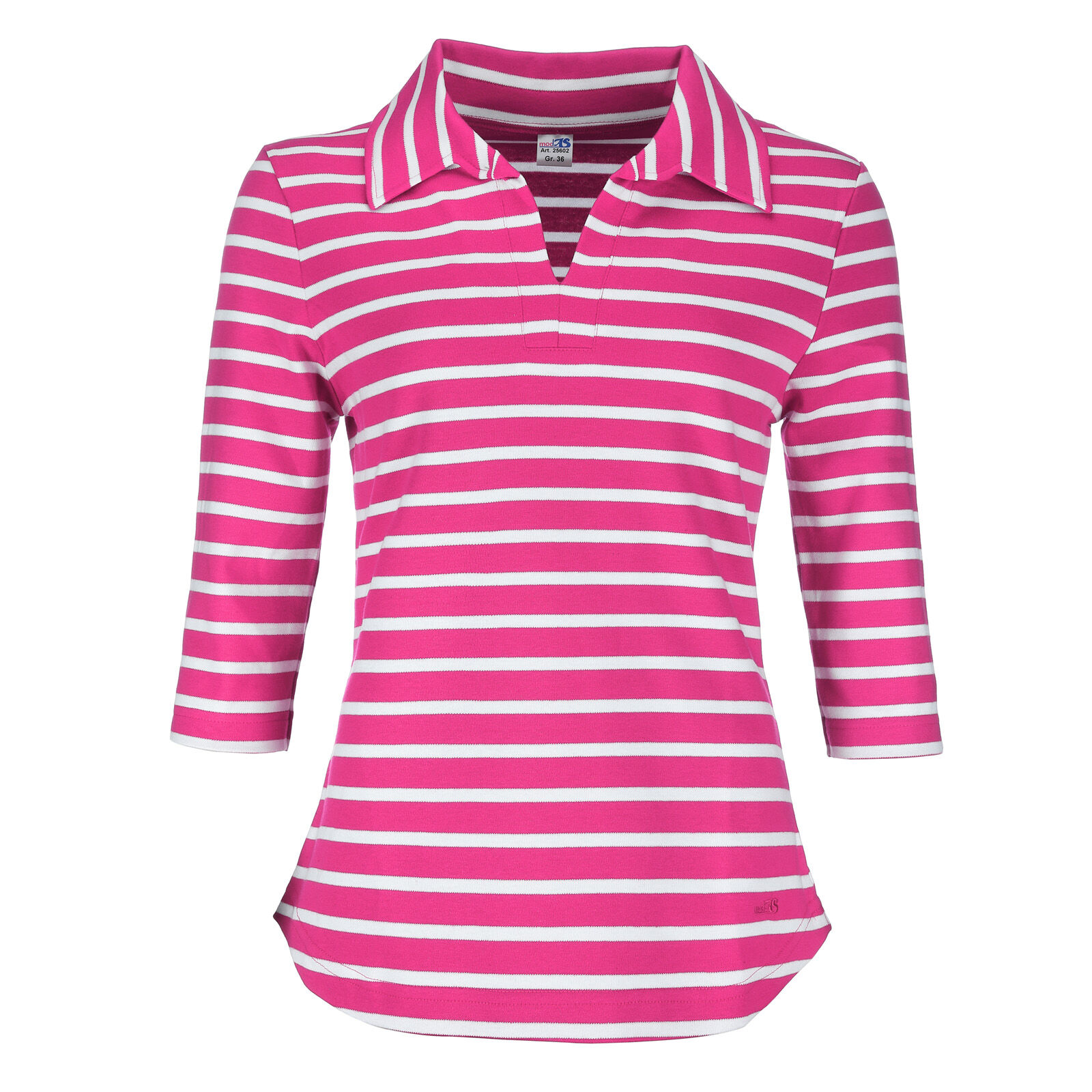25602-26_Magnolia-weiss_01 Damen Shirt mit Polokragen Restposten
