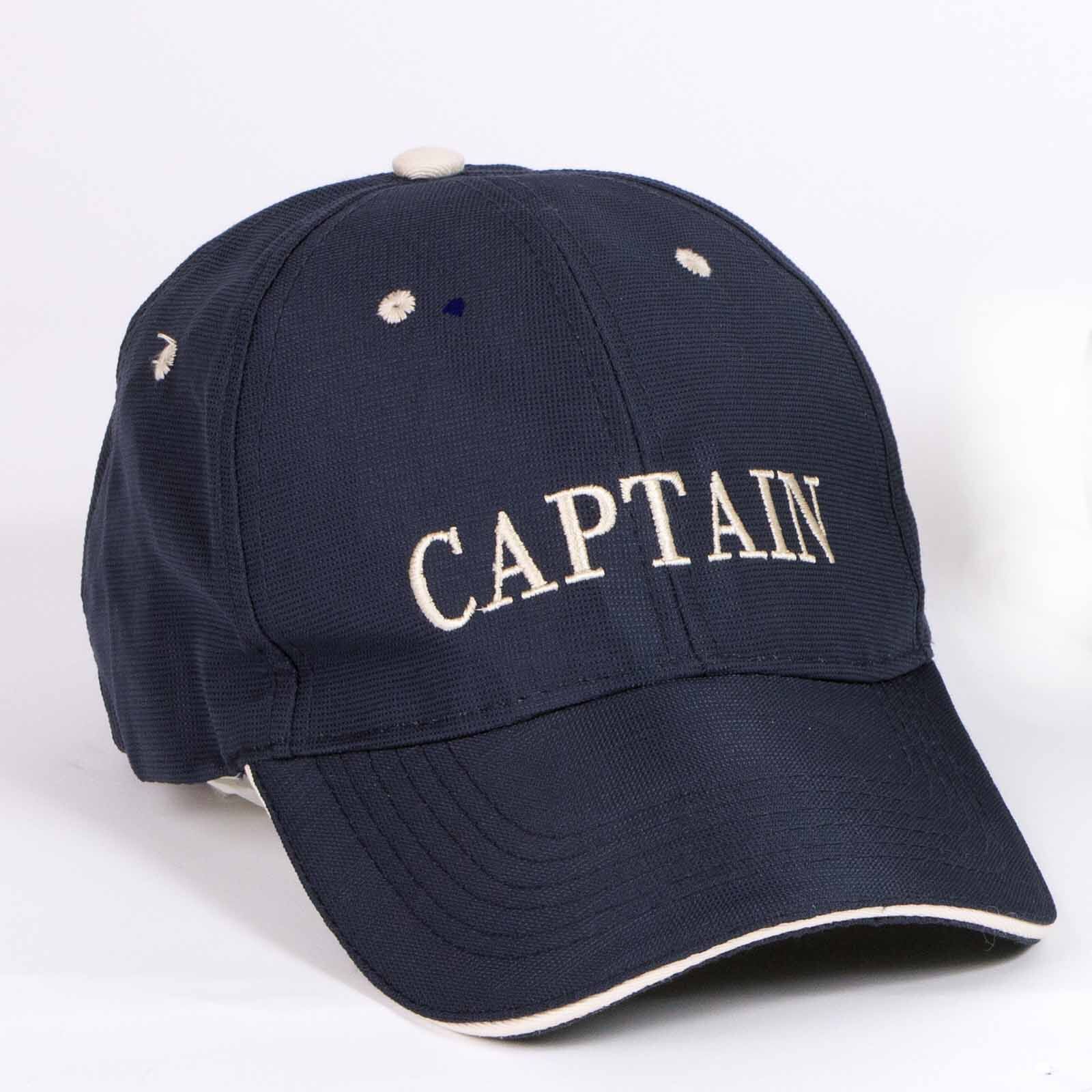 Baseballcap in marineblau mit maritimer Captain Bestickung von modAS